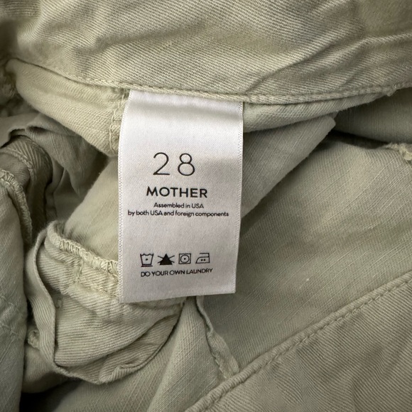MOTHER JEANS The Shaker Chop Crop In army Green Vacation Pants Women Size 28 - Picture 4 of 11